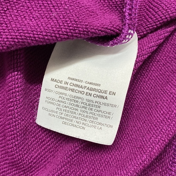 Nike Dri Fit Studio Short Sleeve Sweatshirt Full Zip, Purple - Picture 4 of 7